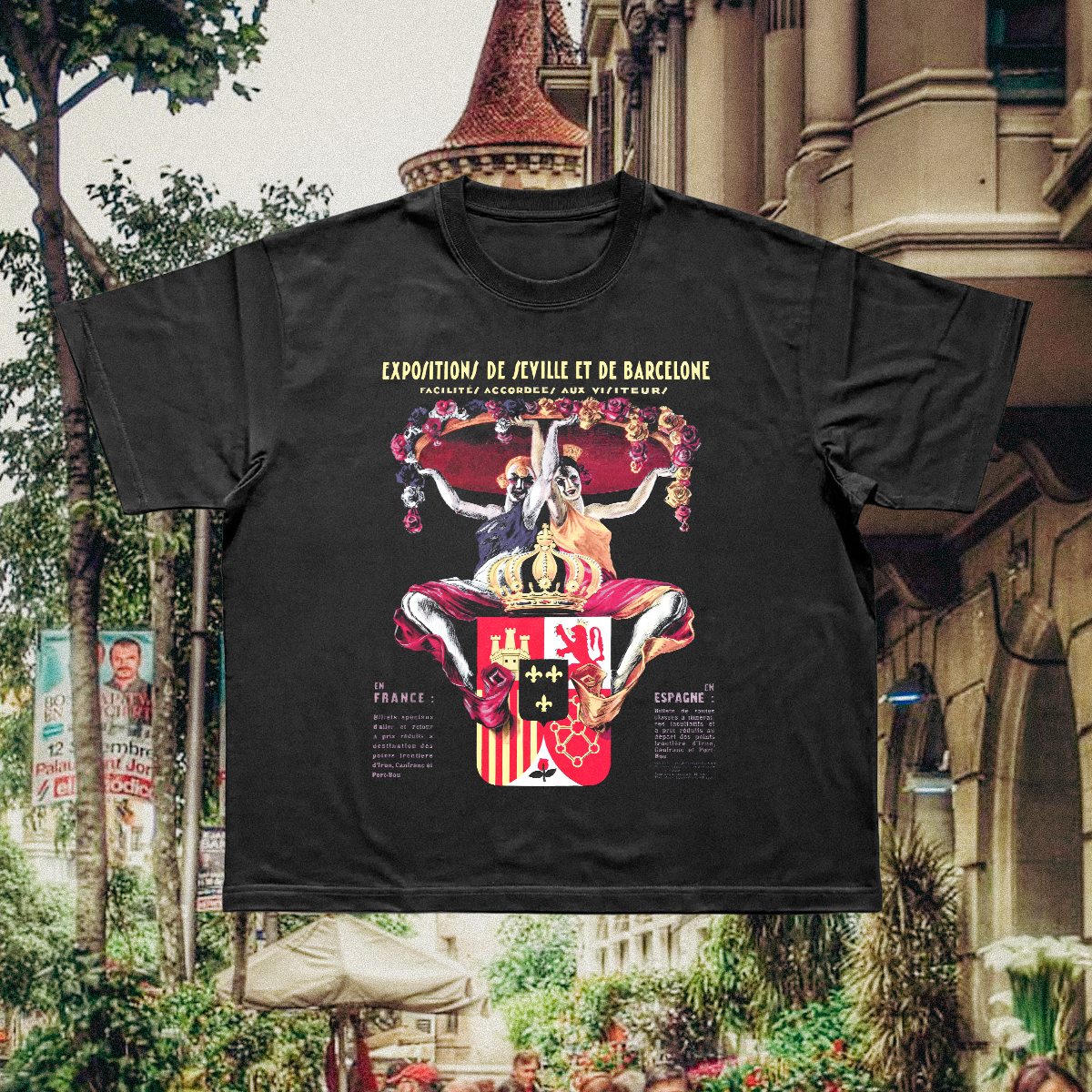 Barcelona Expo Vintage Black Tee