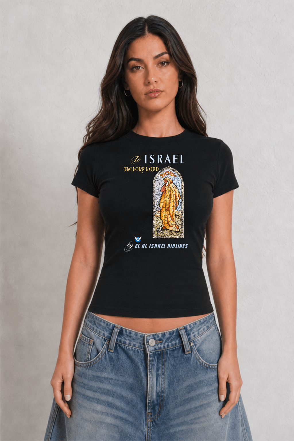 Israel Womens Black Tee