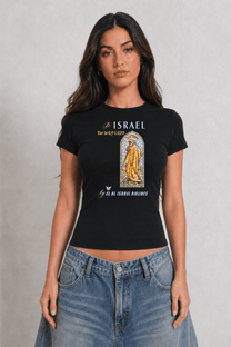 Israel Womens Black Tee