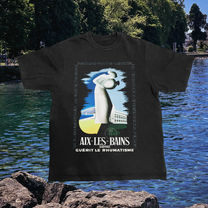 Aix Les Baines Vintage Black Tee