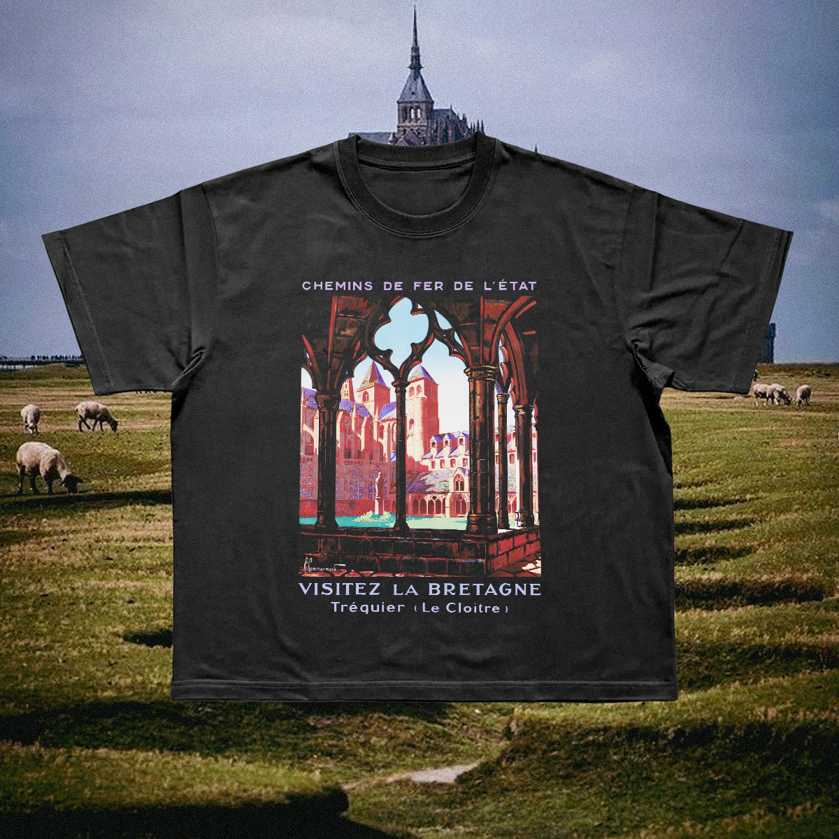 La Bretagne Vintage Black Tee