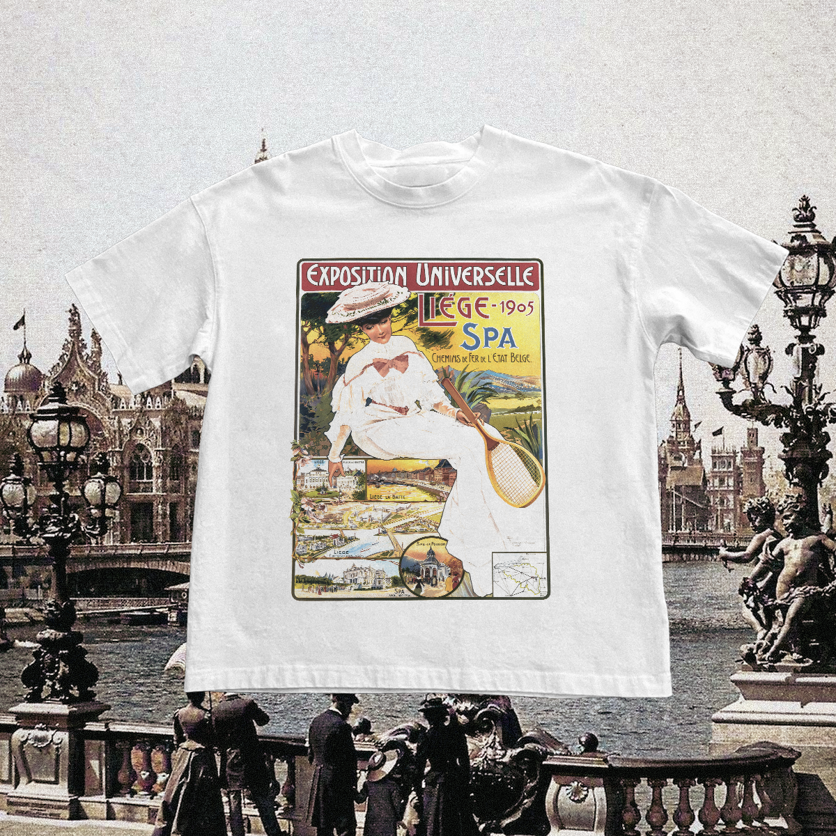 Paris Exposition 1905 Vintage White Tee