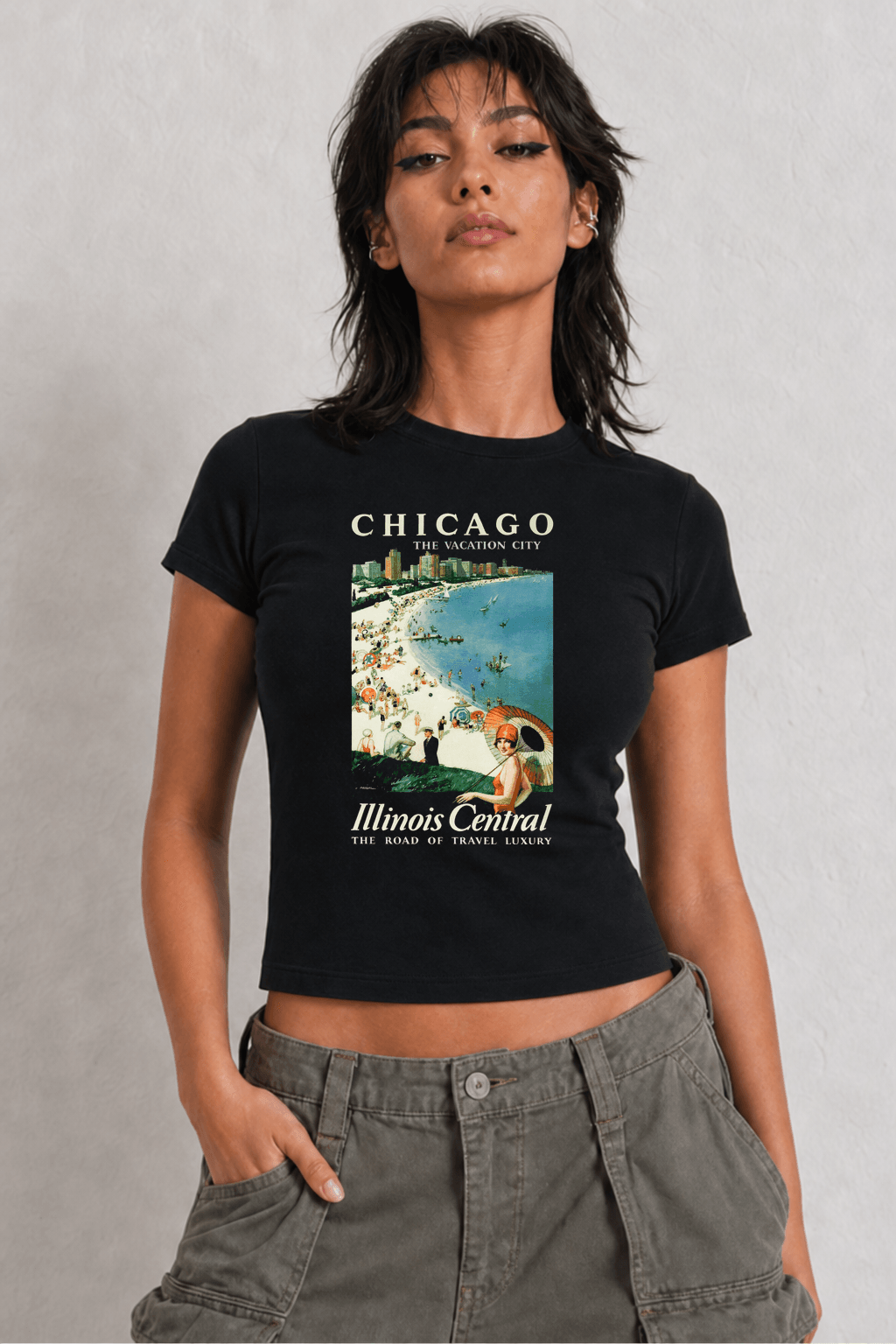 Chicago Vacation City Womens Black Tee