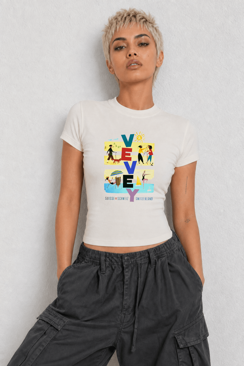 Vevey Sunny Womens White Tee