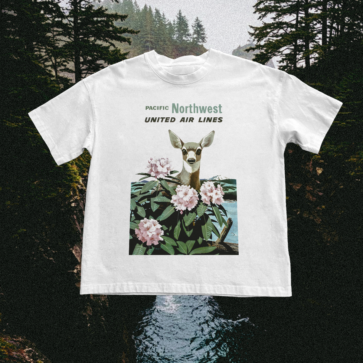 Pacific Northwest Vintage White Tee