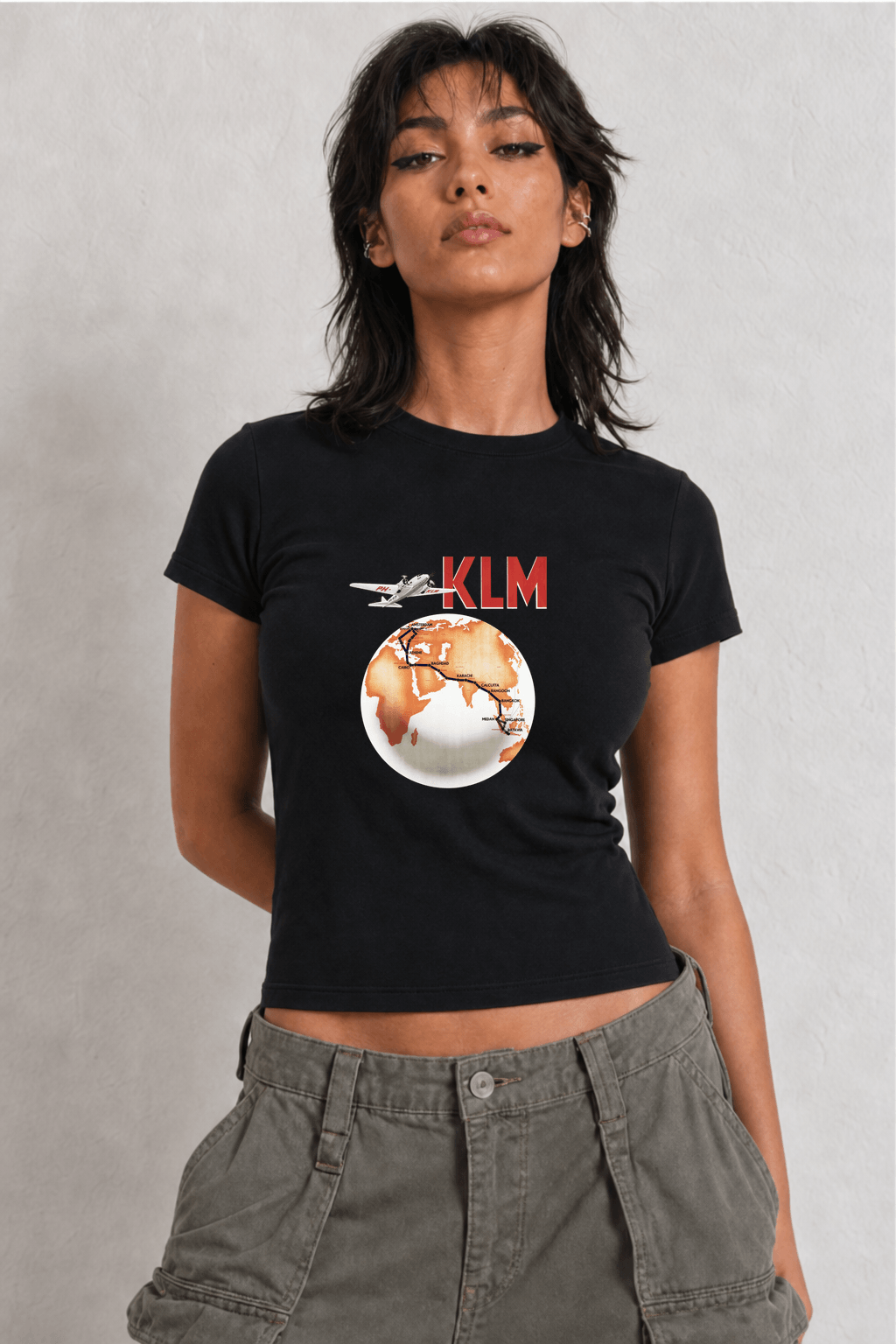 KLM Amsterdam Womens Black Tee
