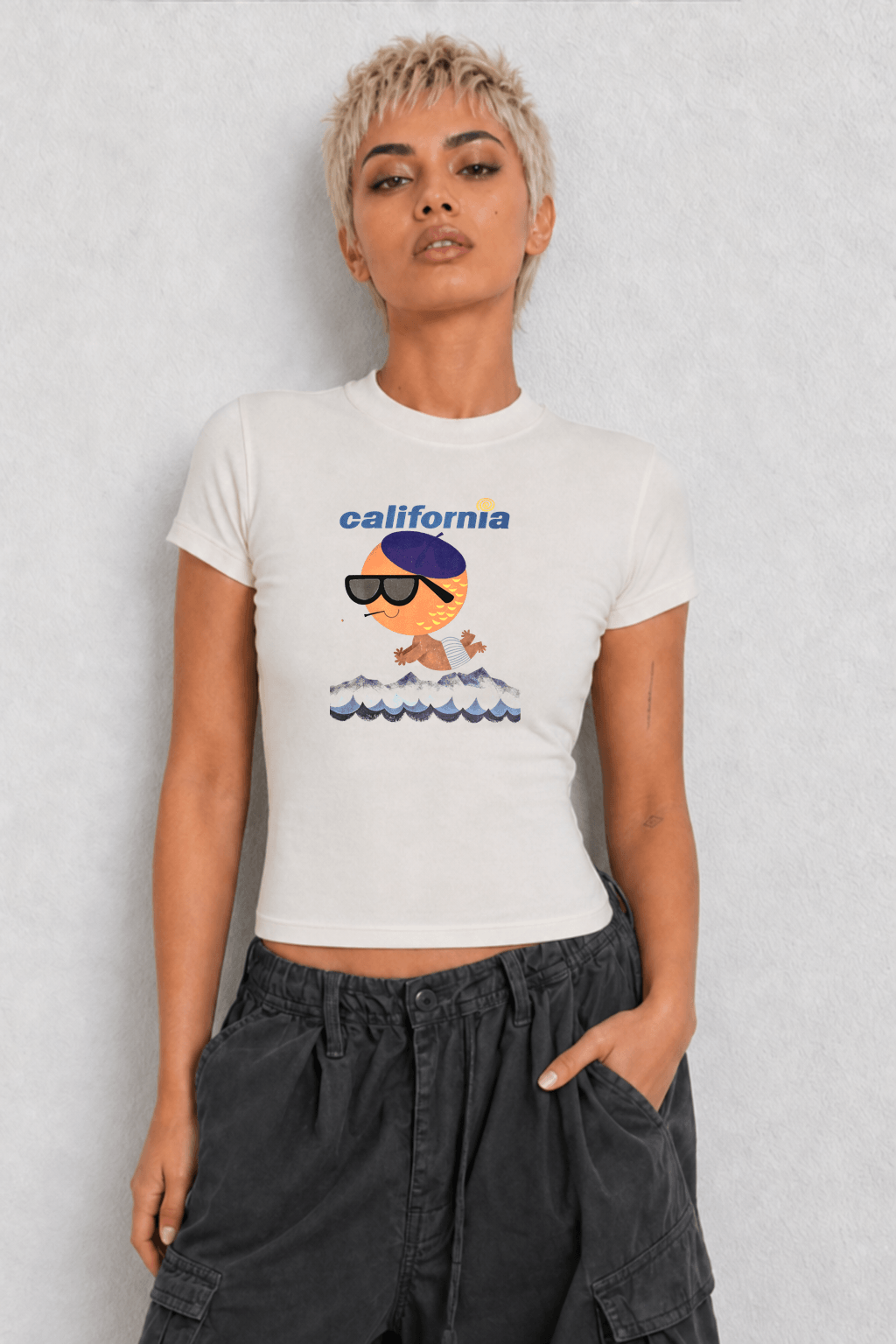 California Orange Womens White Tee