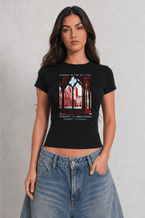 La Bretagne Womens Black Tee