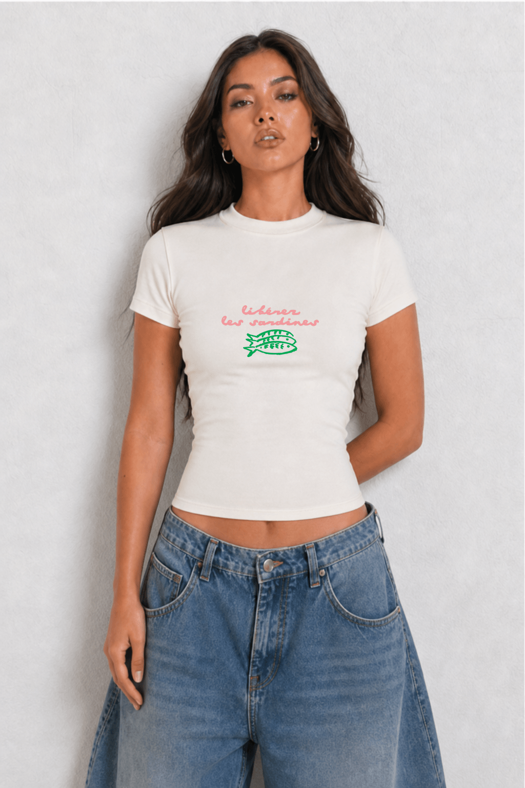 Liberez Les Sardines Womens White Tee