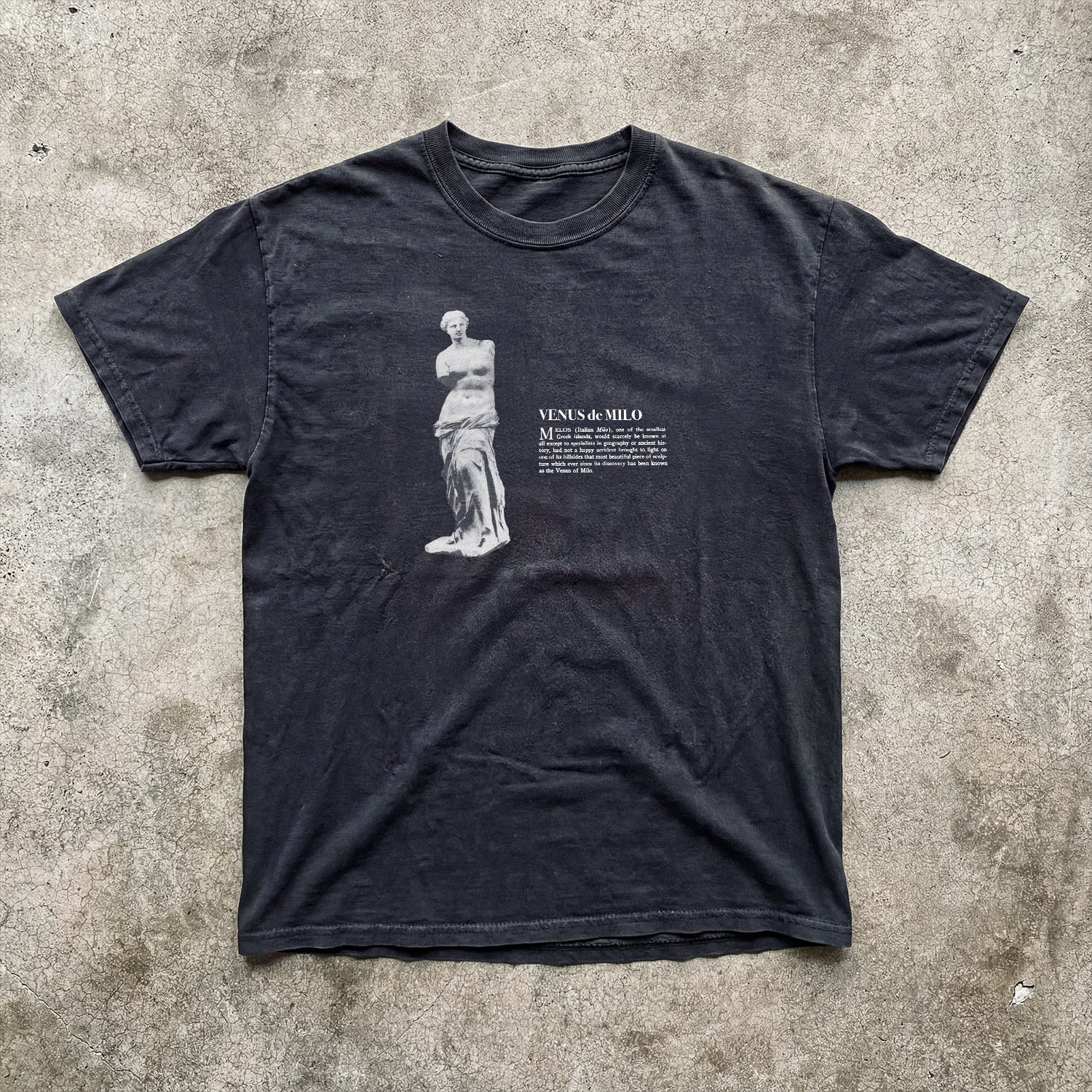 Venus de Milo' Island of Milos Vintage Washed Black Tee