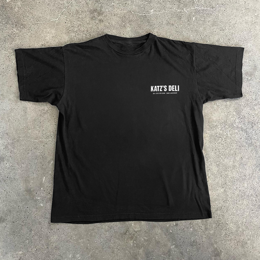 KATZ'S DELI 'PHONE NUMBER' BLACK WASHED T-SHIRT