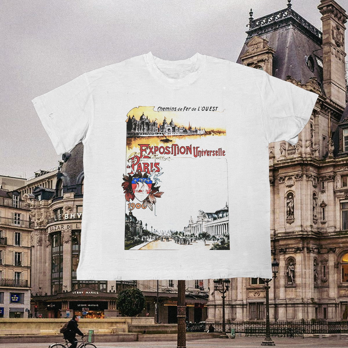 Paris Exposition 1900 Vintage White Tee