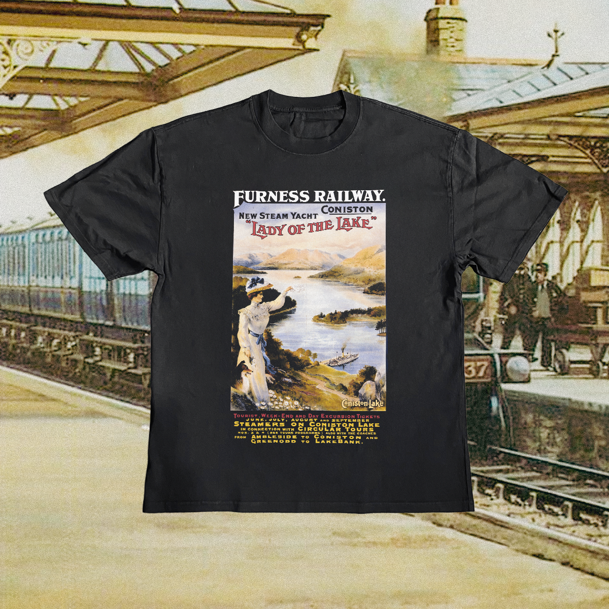 Furness Railway Vintage Black Tee
