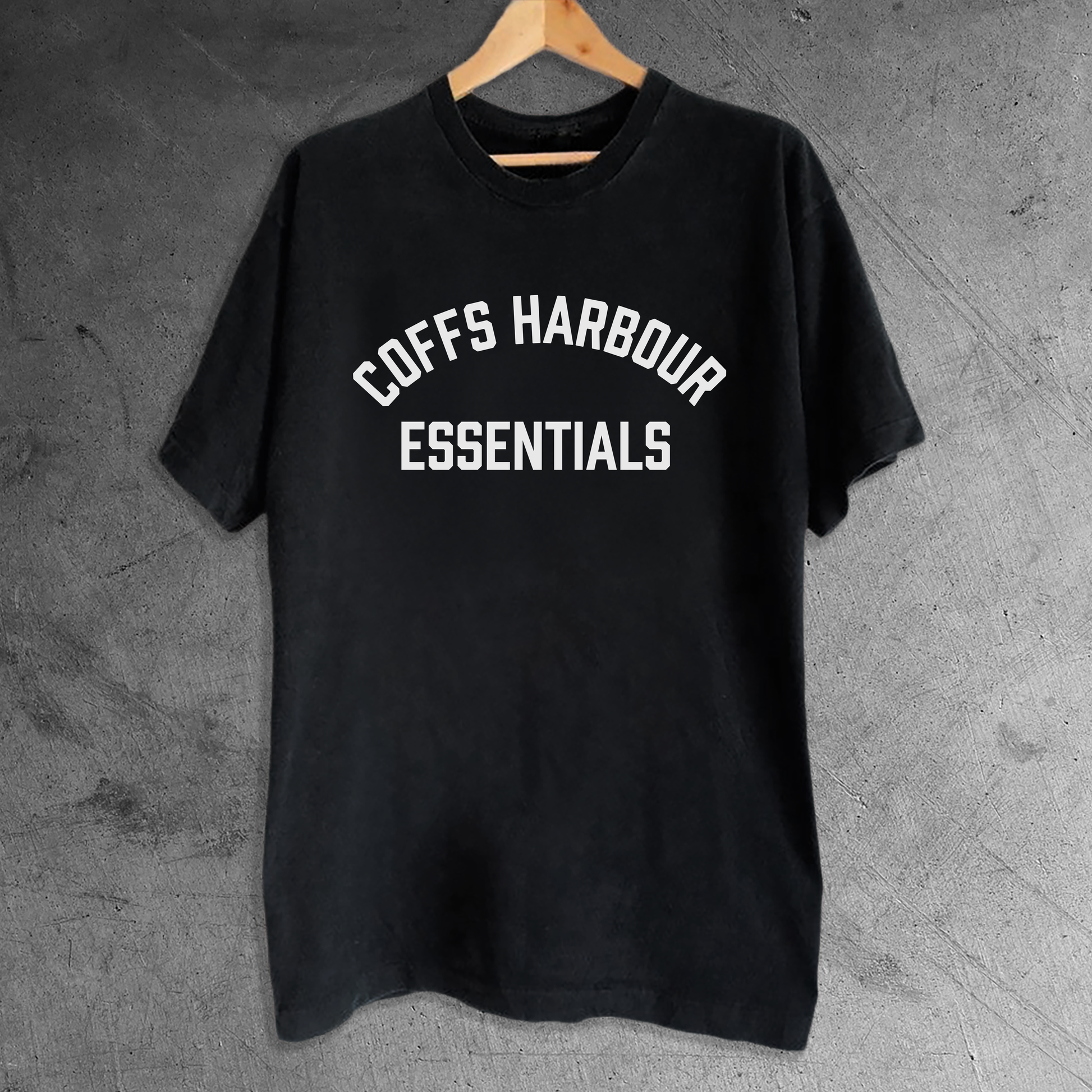 Coffs Harbour Essentials Black Tee