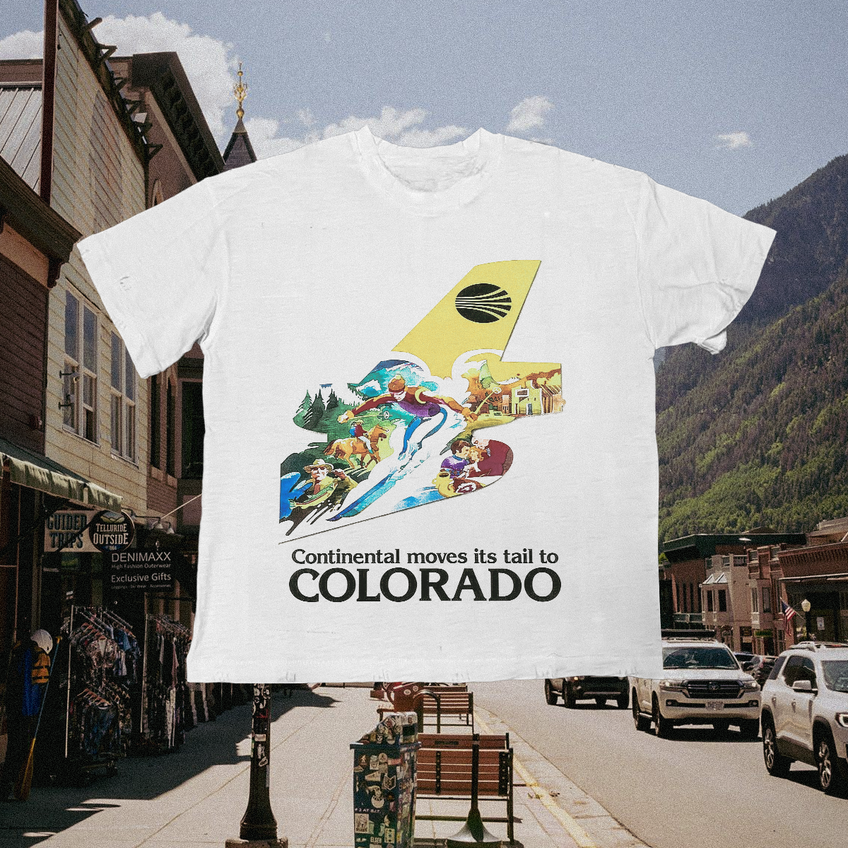 Colorado Continental Vintage White Tee