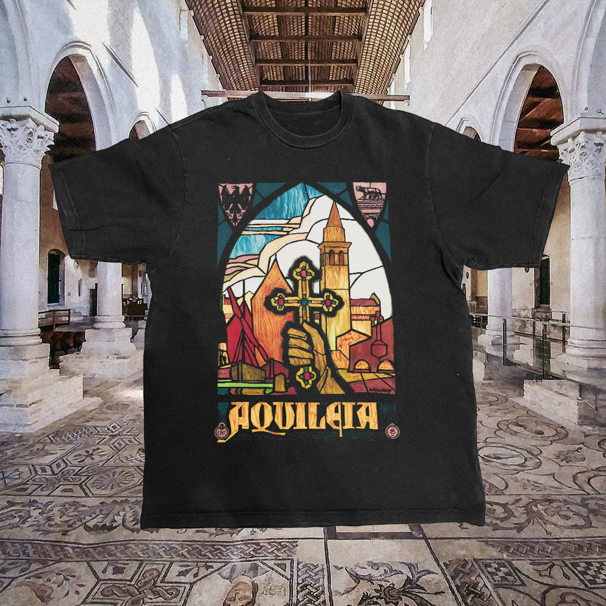 Aquileia Vintage Black Tee
