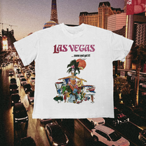 Vegas Come And Get It Vintage White Tee