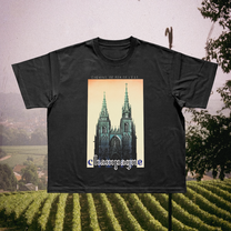 Champagne Vintage Black Tee