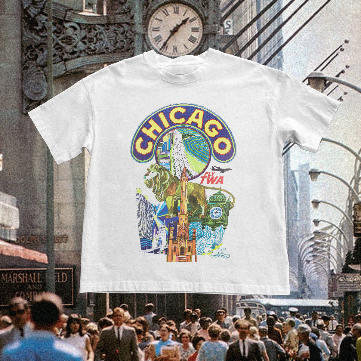Chicago Vintage White Tee