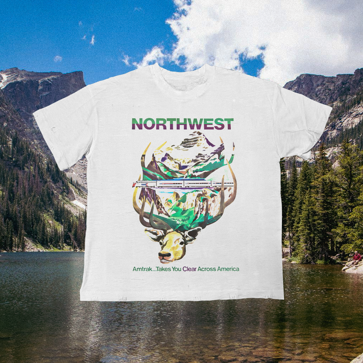 Amtrak Across America Vintage White Tee