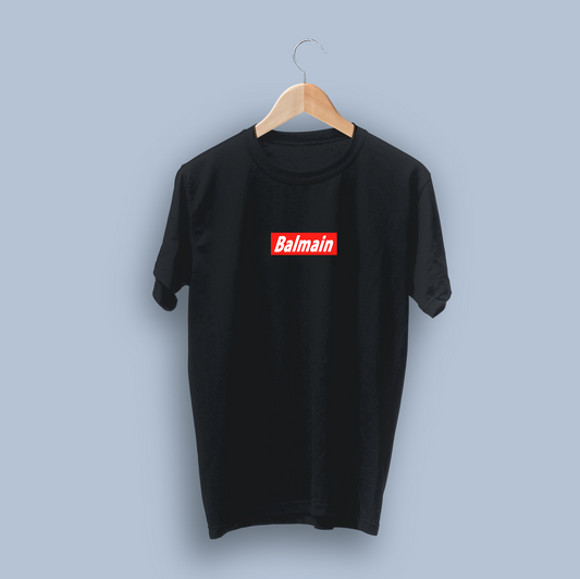 Balmain Box Logo Black Tee
