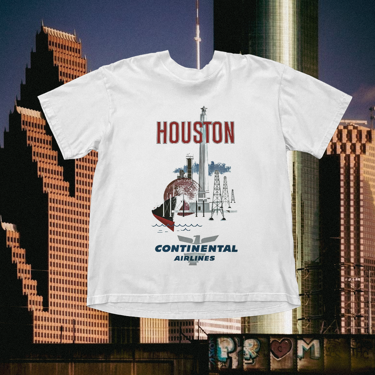 Houston Vintage White Tee