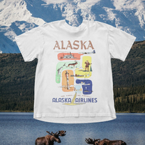 Alaska Airlines Vintage White Tee