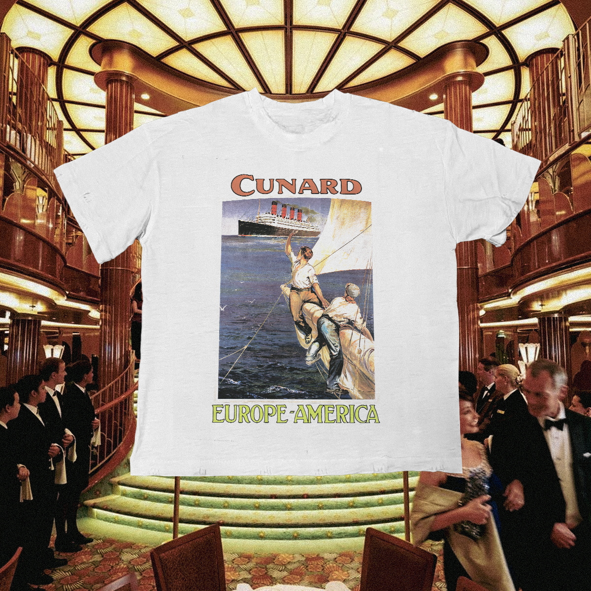 Cunard Vintage White Tee