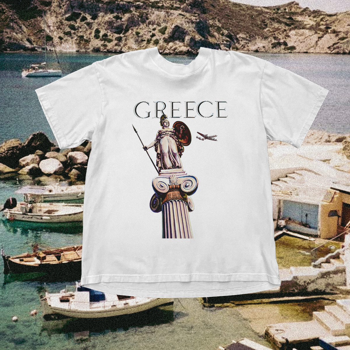 Greece Athena Vintage White Tee