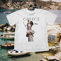 Greece Athena Vintage White Tee