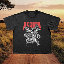 Africa Zebra Vintage Black Tee