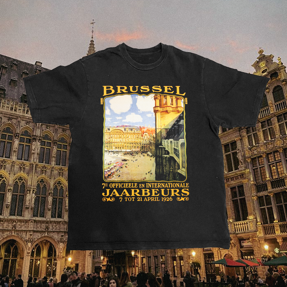 Brussels Vintage Black Tee