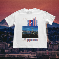 Seattle Go Northern Vintage White Tee