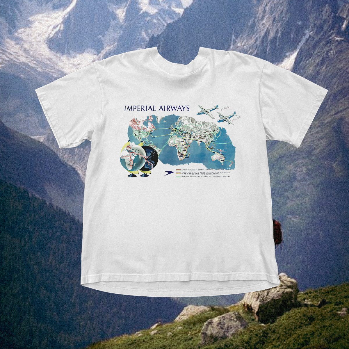 Imperial Airways 1938 Vintage White Tee