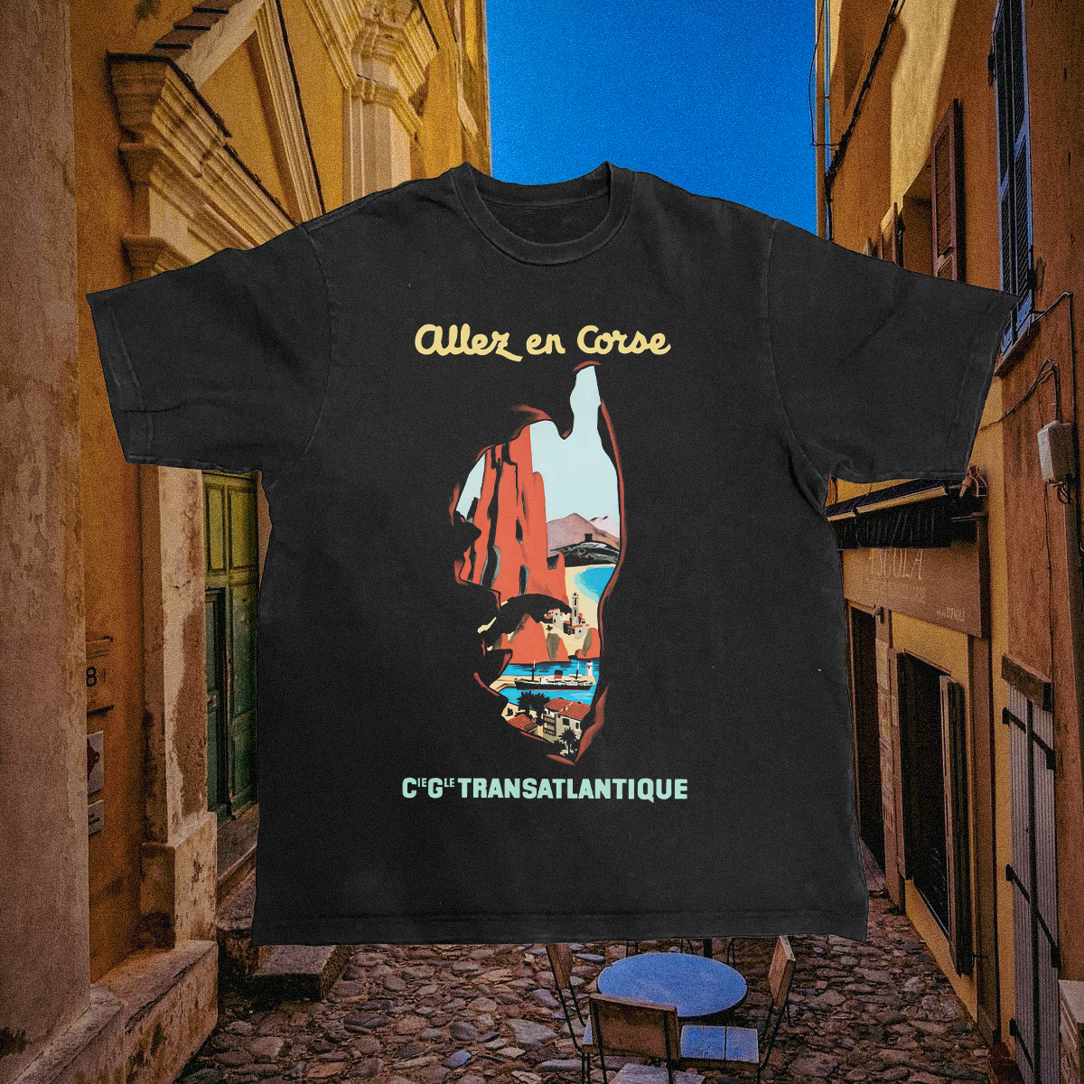 Corsica Vintage Black Tee