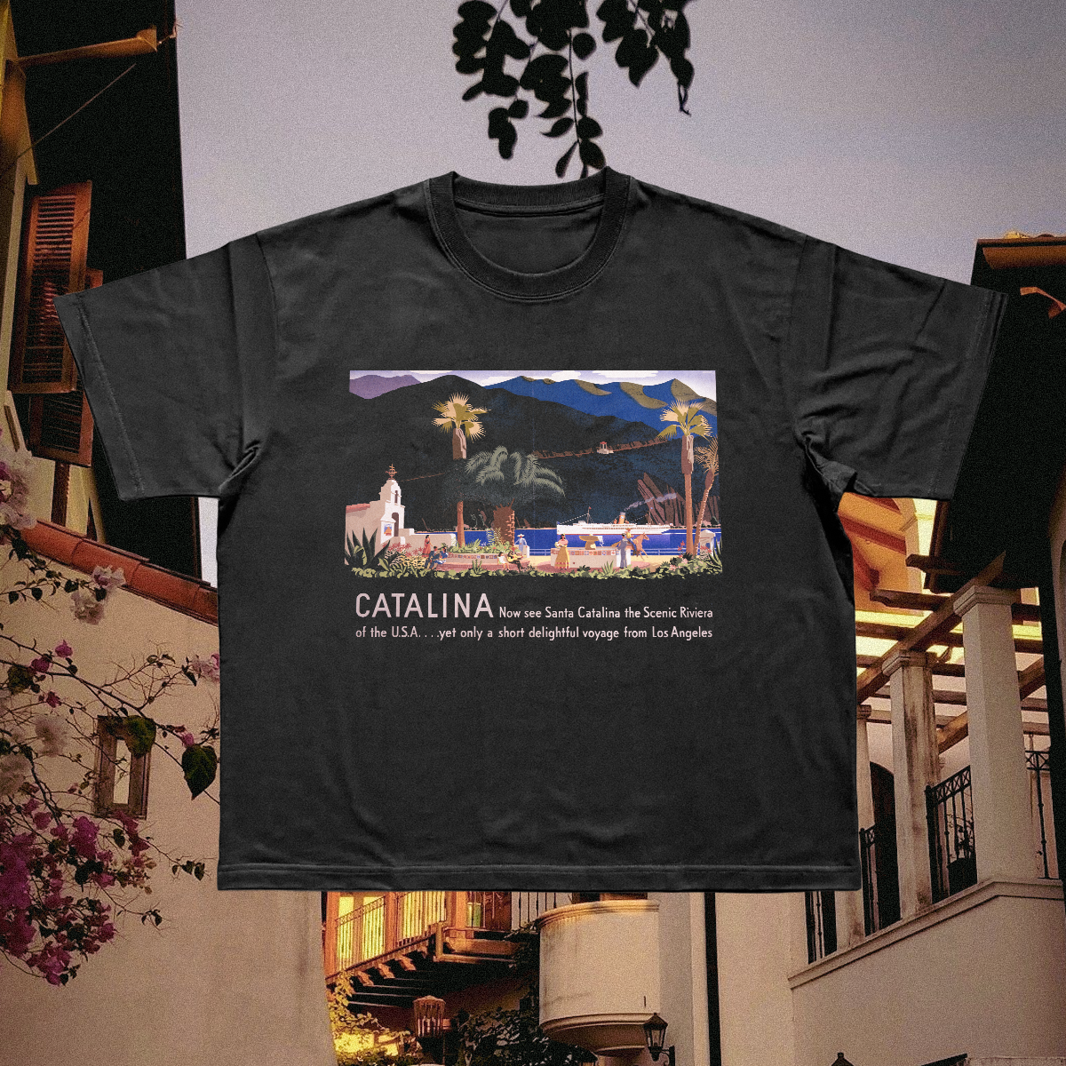 Catalina Vintage Black Tee
