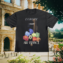 Euro Air France Vintage Black Tee