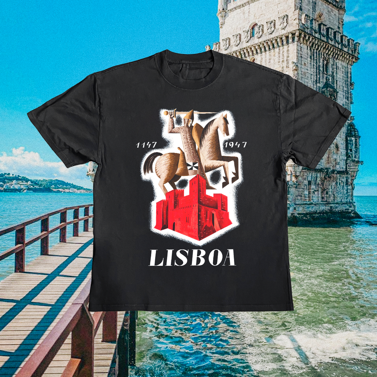 Lisboa Vintage Black Tee