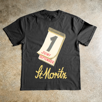 St Mortiz' Calendar Black Tee