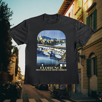 Rome To Florence Vintage Black Tee