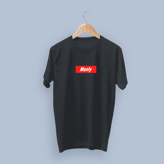 Manly Box Logo Black Tee