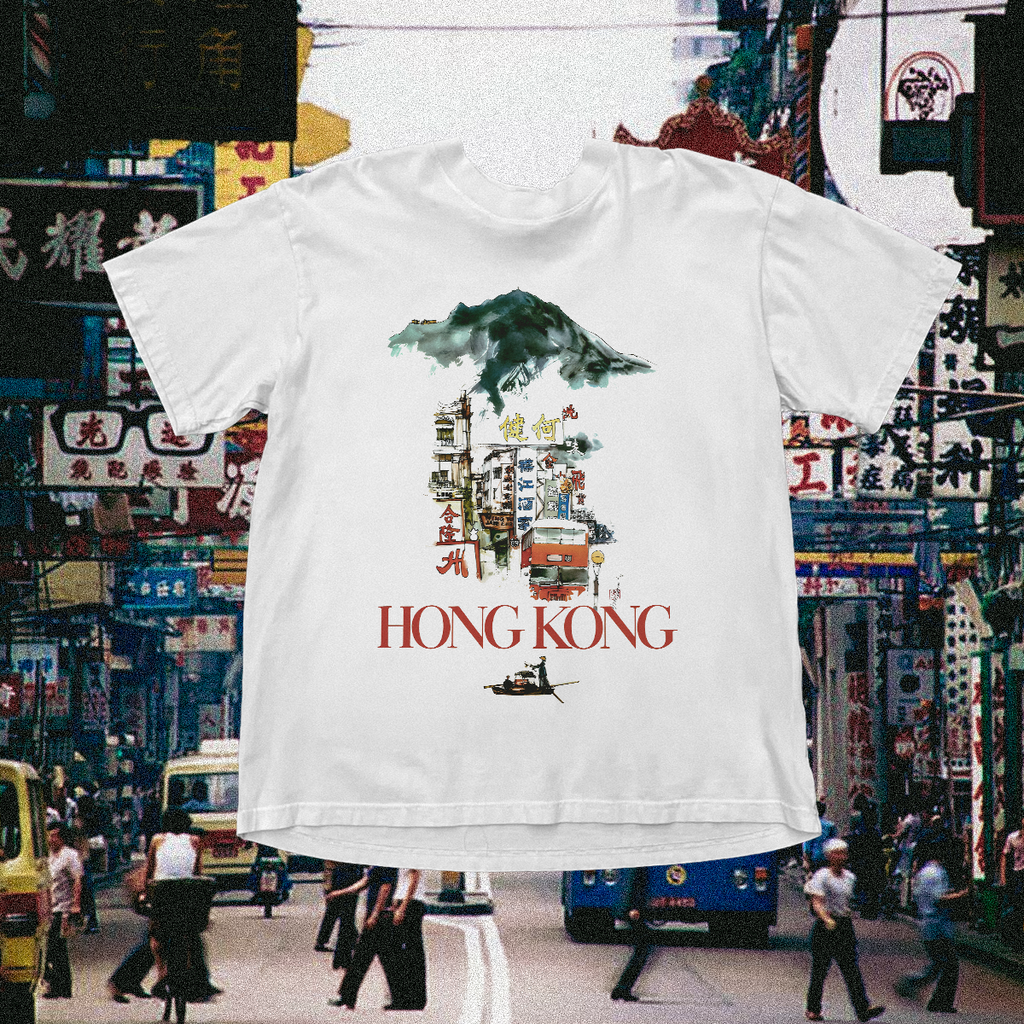 Hong Kong Vintage White Tee