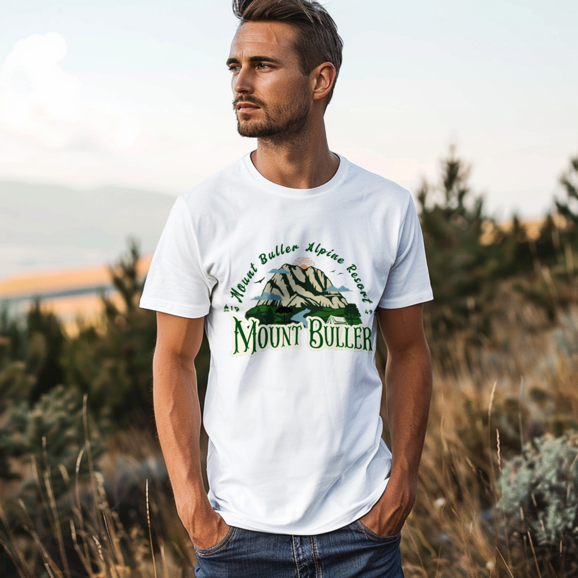 Mount Buller White Tee