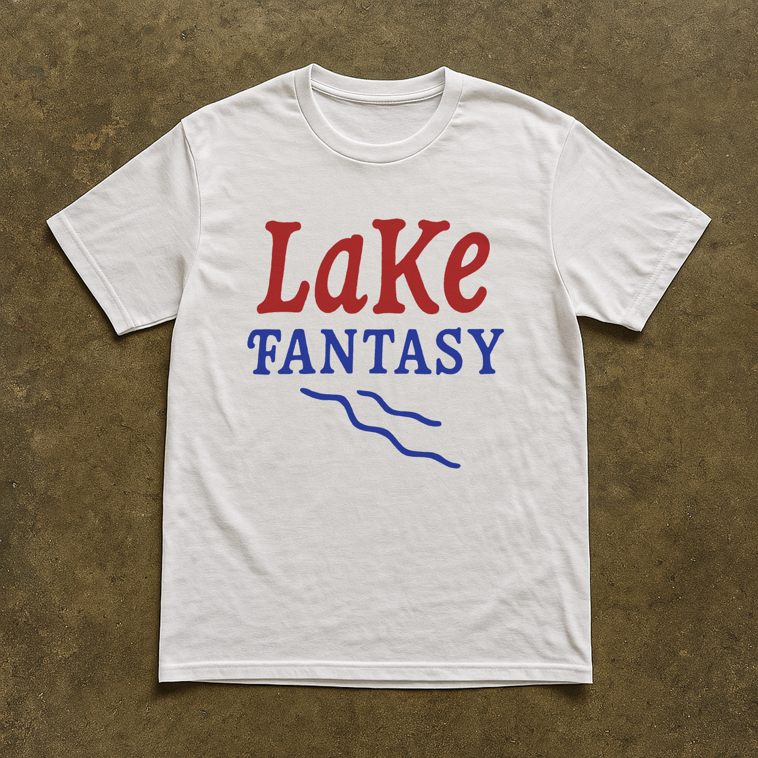 Lake Fantasy' White Washed T-Shirt