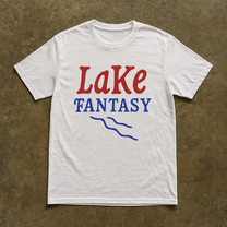 Lake Fantasy' White Washed T-Shirt