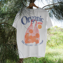 Organic 'Calabria Oranges' Vintage White Tee