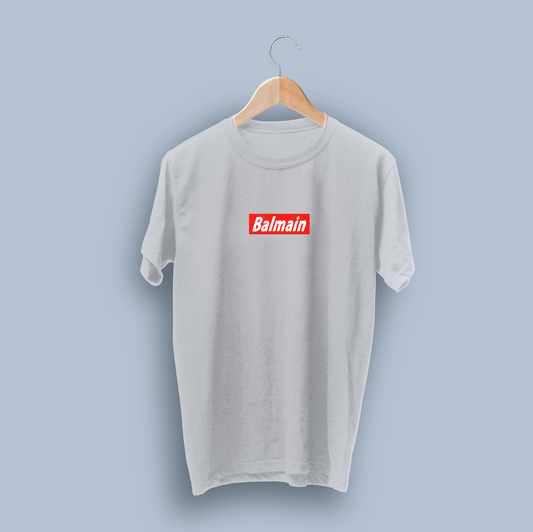 Balmain Box Logo White Tee