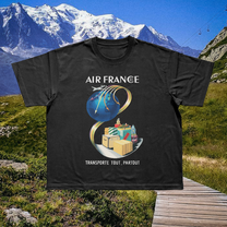Air France Luggaeg Vintage Black Tee